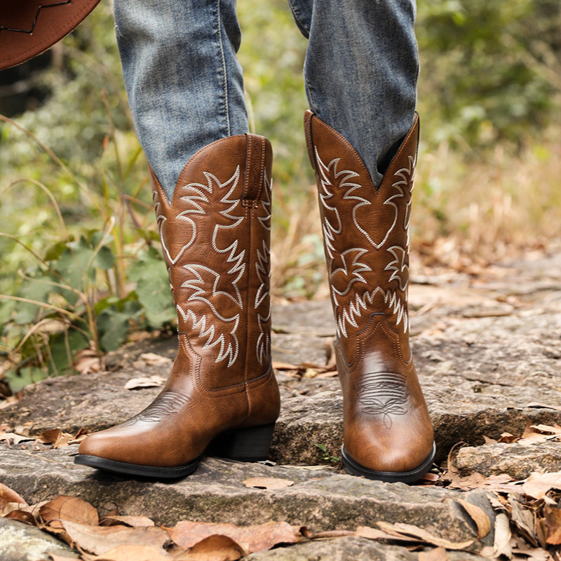 Sewing Embroidery Fabric - New Men Handmade Cowboy Boots Embroidery