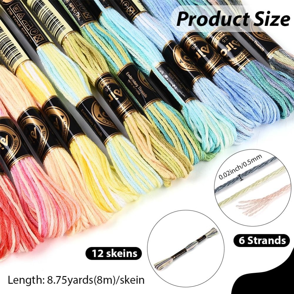 12 Skeins 105 Yards 6 Ply Vari - đánh giá và giá Embroidery Floss Thread