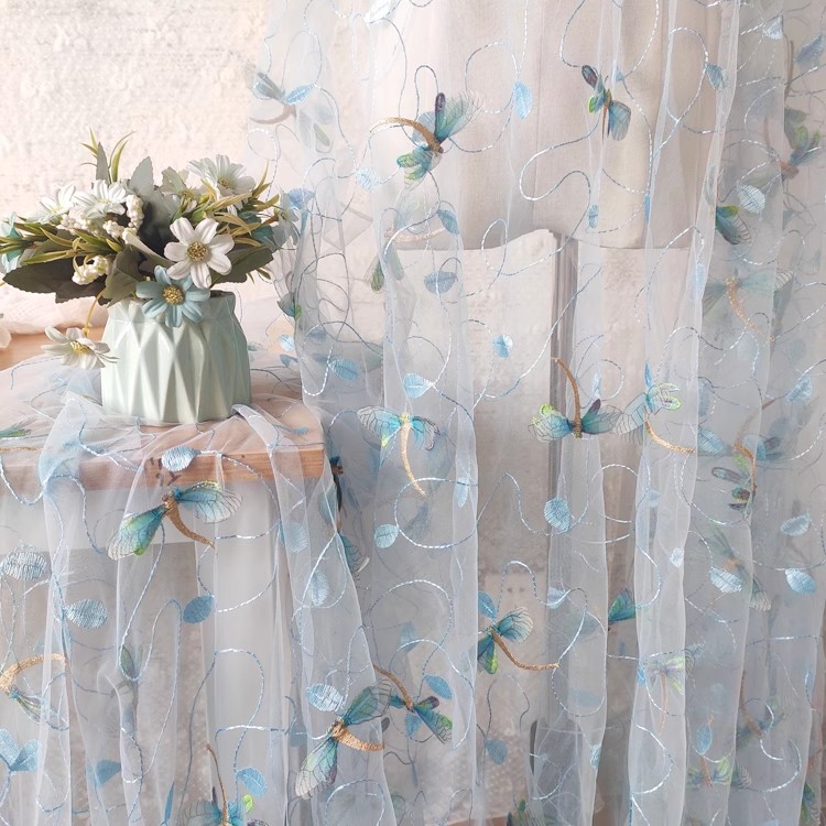 1yard Blue pink mesh fabric Th - đánh giá và giá Sewing Embroidery Fabric