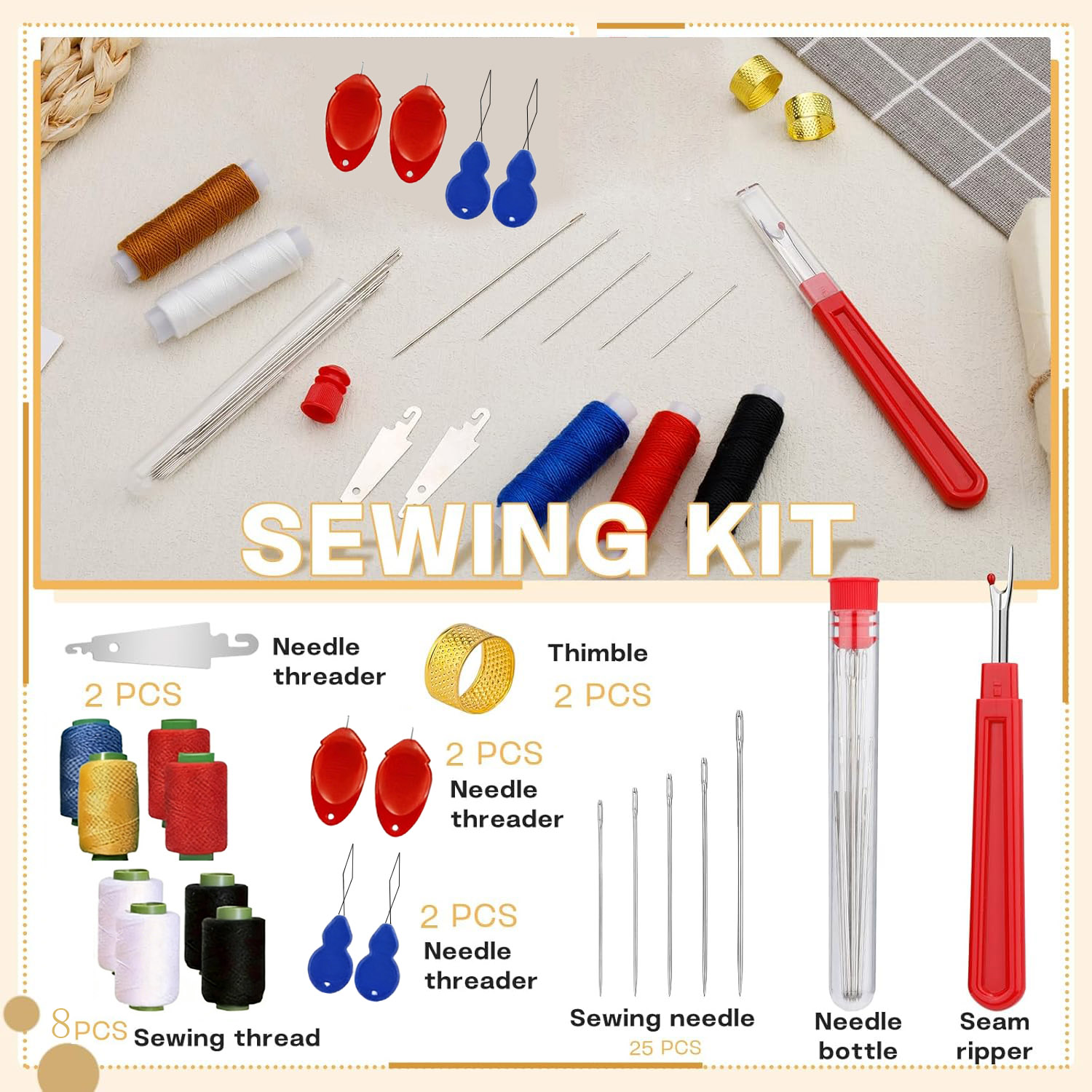 43pcs Big Eye Sewing Needle Ki - đánh giá và giá Sewing Garments