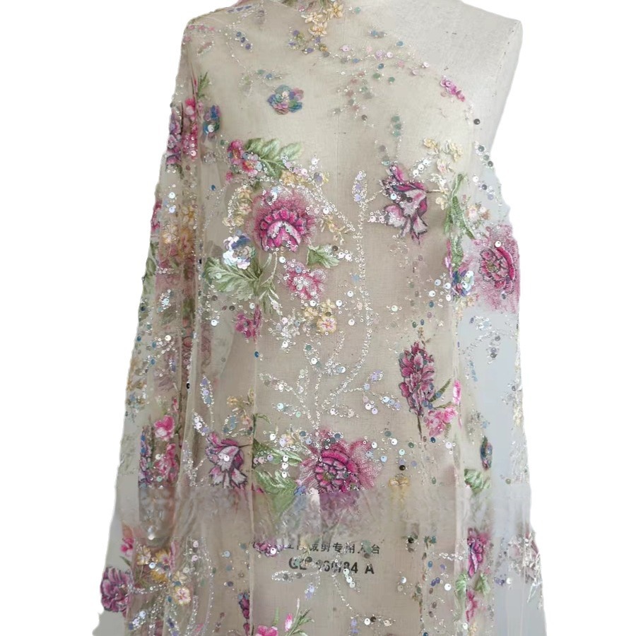 1M 120Cm Wide Luxury Beaded La - đánh giá và giá Sewing Embroidery Fabric