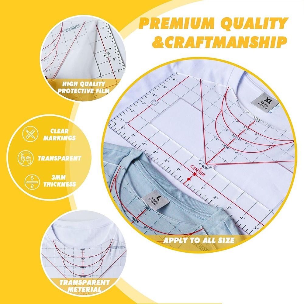 Tshirt Ruler Guide for Vinyl A - đánh giá và giá Sewing Tt