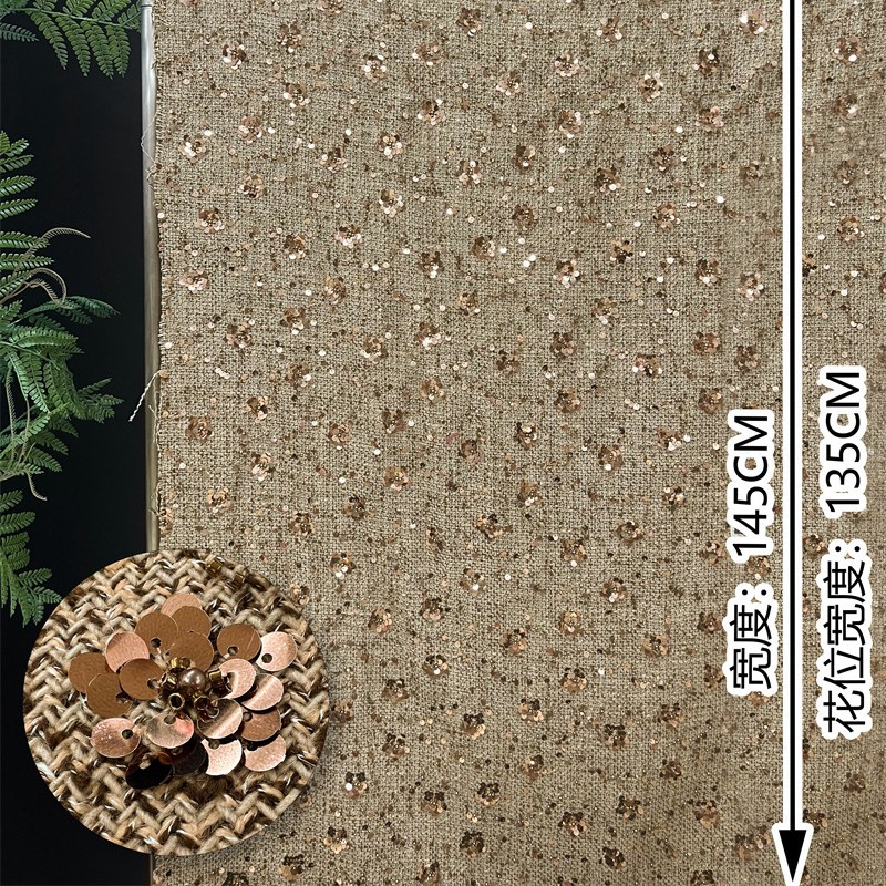 1 yard Heavy industry sequin e - đánh giá và giá Sewing Embroidery Fabric